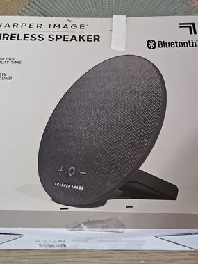 Sharper Image Gray Bluetooth Wireless Portable Speaker with Fabric Grille